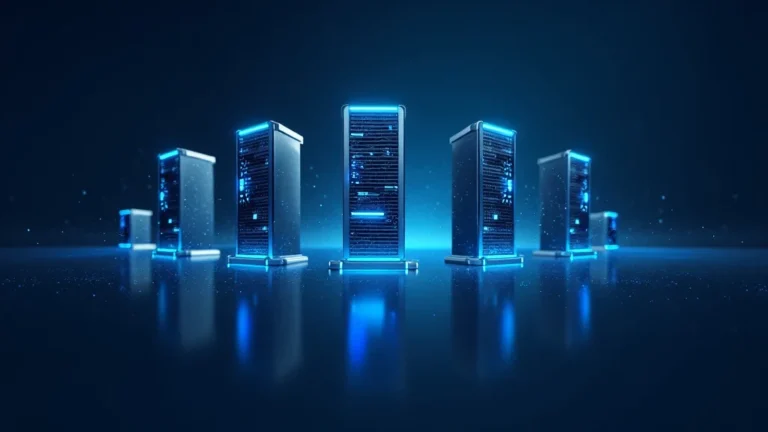 The image shows a laptop screen displaying web hosting review comparison charts for finding the best hosting.